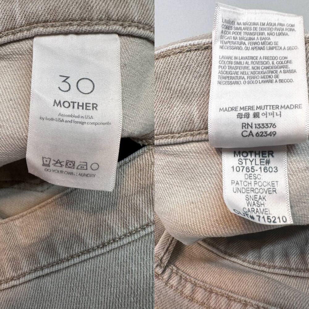MOTHER Patch Pocket Undercover Sneak High Rise Wide Leg Jeans Size 30 Caramel - Picture 10 of 11